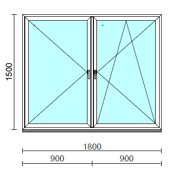 TO Ny-Bny ablak.  180x150 cm (Rendelhető méretek: szélesség 175-180 cm, magasság 145-154 cm.)  New Balance 85 profilból