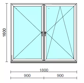 TO Ny-Bny ablak.  180x160 cm (Rendelhető méretek: szélesség 175-180 cm, magasság 155-164 cm.) Deluxe A85 profilból