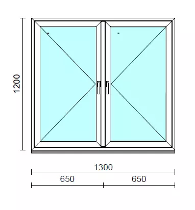TO Ny-Ny ablak.  130x120 cm (Rendelhető méretek: szélesség 125-134 cm, magasság 115-124 cm.)  New Balance 85 profilból