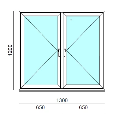 TO Ny-Ny ablak.  130x120 cm (Rendelhető méretek: szélesség 125-134 cm, magasság 115-124 cm.) Deluxe A85 profilból