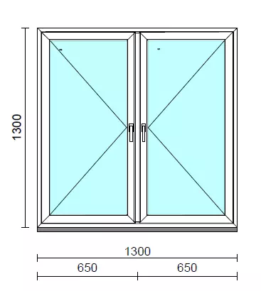 TO Ny-Ny ablak.  130x130 cm (Rendelhető méretek: szélesség 125-134 cm, magasság 125-134 cm.) Deluxe A85 profilból