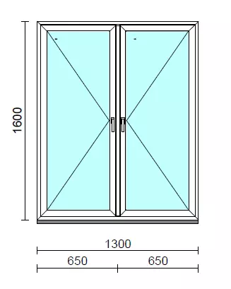 TO Ny-Ny ablak.  130x160 cm (Rendelhető méretek: szélesség 125-134 cm, magasság 155-164 cm.) Deluxe A85 profilból