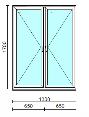 TO Ny-Ny ablak.  130x170 cm (Rendelhető méretek: szélesség 125-134 cm, magasság 165-174 cm.) Deluxe A85 profilból