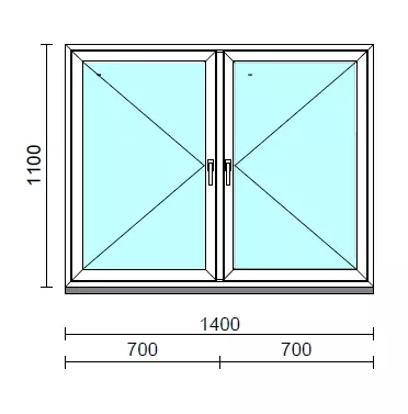 TO Ny-Ny ablak.  140x110 cm (Rendelhető méretek: szélesség 135-144 cm, magasság 105-114 cm.)  New Balance 85 profilból
