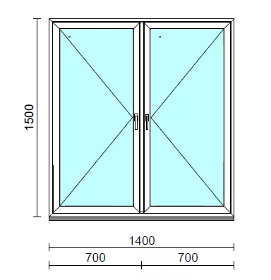 TO Ny-Ny ablak.  140x150 cm (Rendelhető méretek: szélesség 135-144 cm, magasság 145-154 cm.) Deluxe A85 profilból