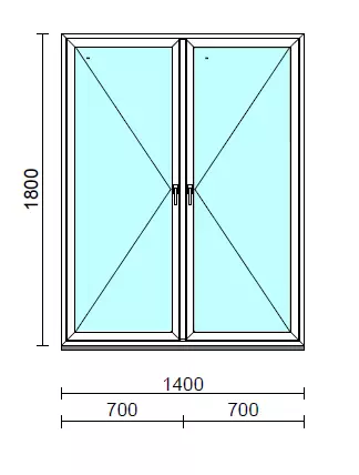 TO Ny-Ny ablak.  140x180 cm (Rendelhető méretek: szélesség 135-144 cm, magasság 175-184 cm.) Deluxe A85 profilból