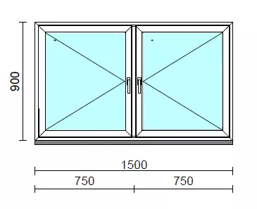 TO Ny-Ny ablak.  150x 90 cm (Rendelhető méretek: szélesség 145-154 cm, magasság 85-94 cm.) Deluxe A85 profilból
