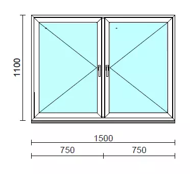 TO Ny-Ny ablak.  150x110 cm (Rendelhető méretek: szélesség 145-154 cm, magasság 105-114 cm.)  New Balance 85 profilból