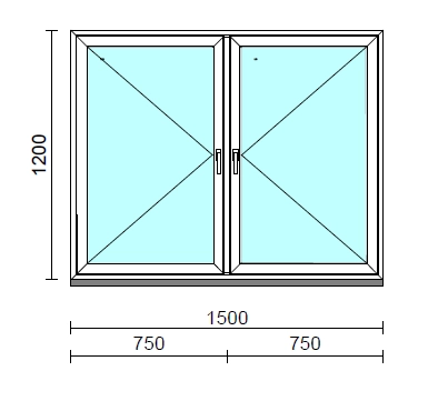 TO Ny-Ny ablak.  150x120 cm (Rendelhető méretek: szélesség 145-154 cm, magasság 115-124 cm.)  New Balance 85 profilból
