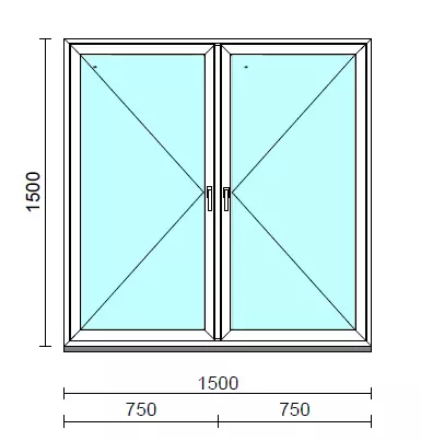 TO Ny-Ny ablak.  150x150 cm (Rendelhető méretek: szélesség 145-154 cm, magasság 145-154 cm.) Deluxe A85 profilból