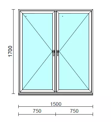 TO Ny-Ny ablak.  150x170 cm (Rendelhető méretek: szélesség 145-154 cm, magasság 165-174 cm.) Deluxe A85 profilból