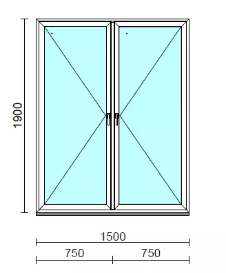 TO Ny-Ny ablak.  150x190 cm (Rendelhető méretek: szélesség 145-154 cm, magasság 185-190 cm.)  New Balance 85 profilból