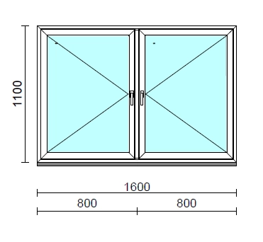 TO Ny-Ny ablak.  160x110 cm (Rendelhető méretek: szélesség 155-164 cm, magasság 105-114 cm.) Deluxe A85 profilból