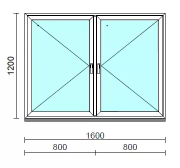 TO Ny-Ny ablak.  160x120 cm (Rendelhető méretek: szélesség 155-164 cm, magasság 115-124 cm.) Deluxe A85 profilból