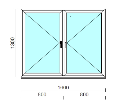 TO Ny-Ny ablak.  160x130 cm (Rendelhető méretek: szélesség 155-164 cm, magasság 125-134 cm.) Deluxe A85 profilból