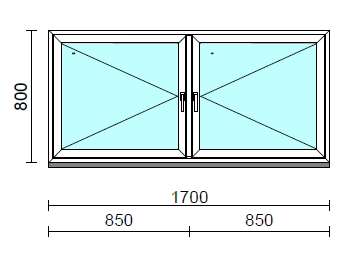 TO Ny-Ny ablak.  170x 80 cm (Rendelhető méretek: szélesség 165-174 cm, magasság 80-84 cm.) Deluxe A85 profilból