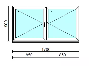 TO Ny-Ny ablak.  170x 90 cm (Rendelhető méretek: szélesség 165-174 cm, magasság 85-94 cm.) Deluxe A85 profilból
