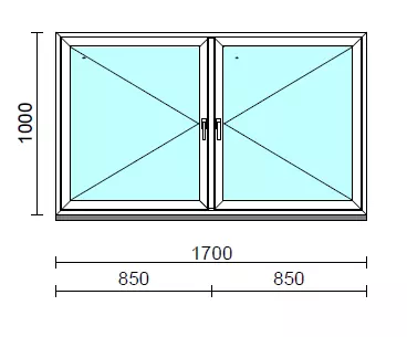 TO Ny-Ny ablak.  170x100 cm (Rendelhető méretek: szélesség 165-174 cm, magasság 95-104 cm.)  New Balance 85 profilból
