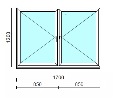 TO Ny-Ny ablak.  170x120 cm (Rendelhető méretek: szélesség 165-174 cm, magasság 115-124 cm.) Deluxe A85 profilból
