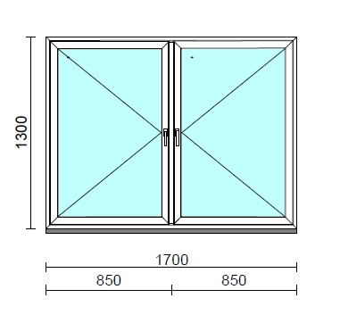 TO Ny-Ny ablak.  170x130 cm (Rendelhető méretek: szélesség 165-174 cm, magasság 125-134 cm.) Deluxe A85 profilból
