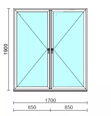 TO Ny-Ny ablak.  170x190 cm (Rendelhető méretek: szélesség 165-174 cm, magasság 185-190 cm.)  New Balance 85 profilból