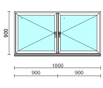 Tokosztott Nyíló/Nyíló ablak  180x 90 cm  New Balance 85 profilból