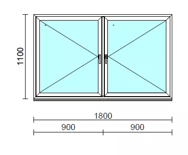 TO Ny-Ny ablak.  180x110 cm (Rendelhető méretek: szélesség 175-180 cm, magasság 105-114 cm.) Deluxe A85 profilból
