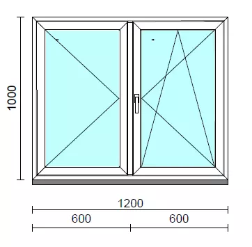 VSZ Ny-Bny ablak.  120x100 cm (Rendelhető méretek: szélesség 120-124 cm, magasság 95-104 cm.)  New Balance 85 profilból