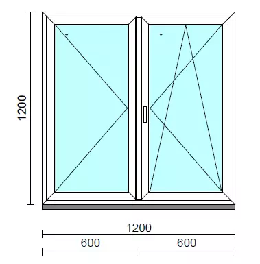VSZ Ny-Bny ablak.  120x120 cm (Rendelhető méretek: szélesség 120-124 cm, magasság 115-124 cm.)  New Balance 85 profilból
