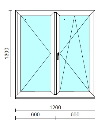 VSZ Ny-Bny ablak.  120x130 cm (Rendelhető méretek: szélesség 120-124 cm, magasság 125-134 cm.)   Green 76 profilból