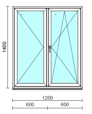 VSZ Ny-Bny ablak.  120x140 cm (Rendelhető méretek: szélesség 120-124 cm, magasság 135-144 cm.)  New Balance 85 profilból