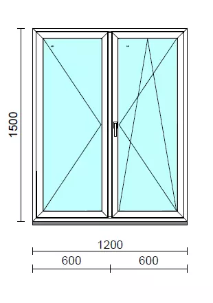 VSZ Ny-Bny ablak.  120x150 cm (Rendelhető méretek: szélesség 120-124 cm, magasság 145-154 cm.) Deluxe A85 profilból