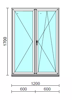 VSZ Ny-Bny ablak.  120x170 cm (Rendelhető méretek: szélesség 120-124 cm, magasság 165-174 cm.)  New Balance 85 profilból