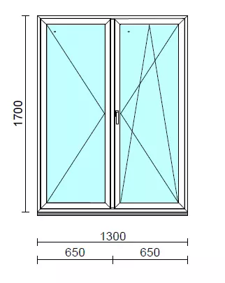 VSZ Ny-Bny ablak.  130x170 cm (Rendelhető méretek: szélesség 125-134 cm, magasság 165-174 cm.) Deluxe A85 profilból