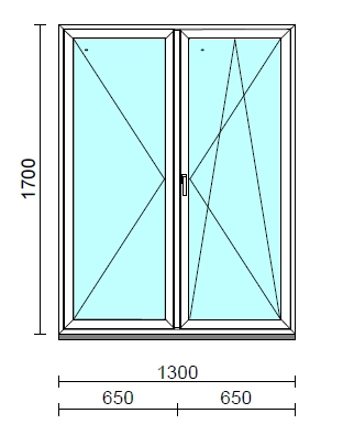VSZ Ny-Bny ablak.  130x170 cm (Rendelhető méretek: szélesség 125-134 cm, magasság 165-174 cm.)   Green 76 profilból
