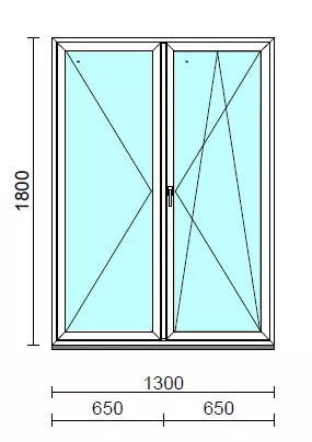 VSZ Ny-Bny ablak.  130x180 cm (Rendelhető méretek: szélesség 125-134 cm, magasság 175-184 cm.)   Green 76 profilból