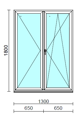 VSZ Ny-Bny ablak.  130x180 cm (Rendelhető méretek: szélesség 125-134 cm, magasság 175-184 cm.) Deluxe A85 profilból