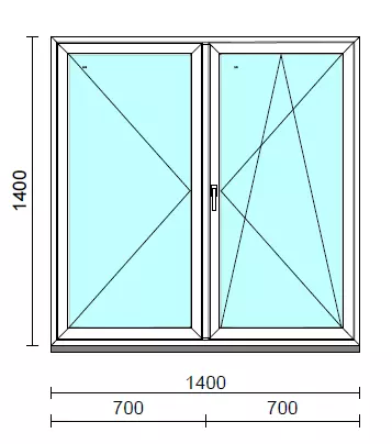 VSZ Ny-Bny ablak.  140x140 cm (Rendelhető méretek: szélesség 135-144 cm, magasság 135-144 cm.) Deluxe A85 profilból