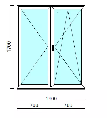 VSZ Ny-Bny ablak.  140x170 cm (Rendelhető méretek: szélesség 135-144 cm, magasság 165-174 cm.) Deluxe A85 profilból