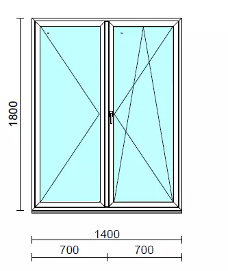 VSZ Ny-Bny ablak.  140x180 cm (Rendelhető méretek: szélesség 135-144 cm, magasság 175-184 cm.)  New Balance 85 profilból