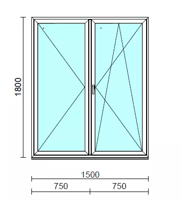 VSZ Ny-Bny ablak.  150x180 cm (Rendelhető méretek: szélesség 145-154 cm, magasság 175-184 cm.)  New Balance 85 profilból