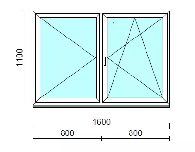 VSZ Ny-Bny ablak.  160x110 cm (Rendelhető méretek: szélesség 155-164 cm, magasság 105-114 cm.)  New Balance 85 profilból