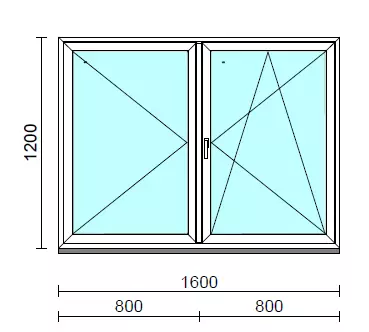 VSZ Ny-Bny ablak.  160x120 cm (Rendelhető méretek: szélesség 155-164 cm, magasság 115-124 cm.)   Green 76 profilból