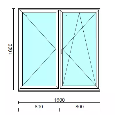 VSZ Ny-Bny ablak.  160x160 cm (Rendelhető méretek: szélesség 155-164 cm, magasság 155-164 cm.)  New Balance 85 profilból