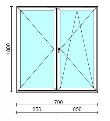 VSZ Ny-Bny ablak.  170x180 cm (Rendelhető méretek: szélesség 165-174 cm, magasság 175-184 cm.)  New Balance 85 profilból