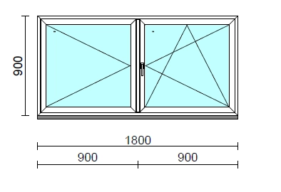 VSZ Ny-Bny ablak.  180x 90 cm (Rendelhető méretek: szélesség 175-180 cm, magasság 90-94 cm.) Deluxe A85 profilból