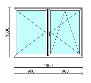 VSZ Ny-Bny ablak.  180x130 cm (Rendelhető méretek: szélesség 175-180 cm, magasság 125-134 cm.)  New Balance 85 profilból