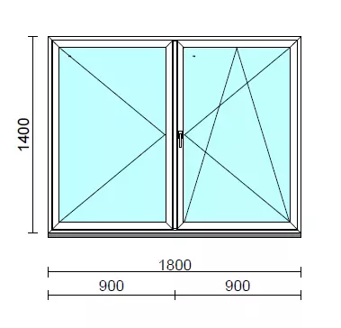 VSZ Ny-Bny ablak.  180x140 cm (Rendelhető méretek: szélesség 175-180 cm, magasság 135-144 cm.) Deluxe A85 profilból