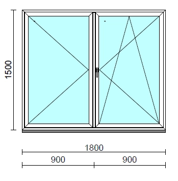 VSZ Ny-Bny ablak.  180x150 cm (Rendelhető méretek: szélesség 175-180 cm, magasság 145-154 cm.) Deluxe A85 profilból