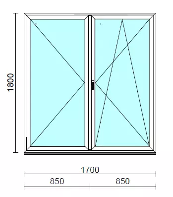 VSZ Ny-Bny ablak.  180x180 cm (Rendelhető méretek: szélesség 175-180 cm, magasság 175-184 cm.)   Green 76 profilból